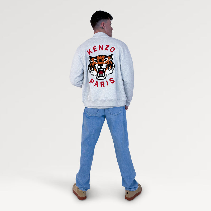 LUCKY TIGER EMBROIDERED VARSITY BOMBER